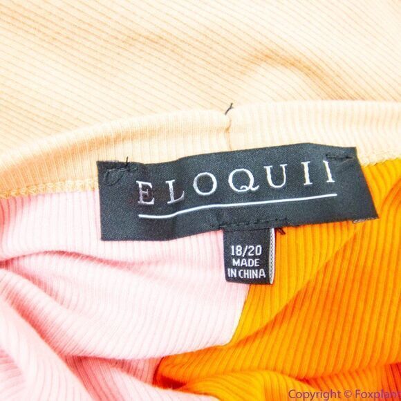 NEW Eloquii Patchwork midi Dress, pink and orange, 18/20 - Picture 15 of 15